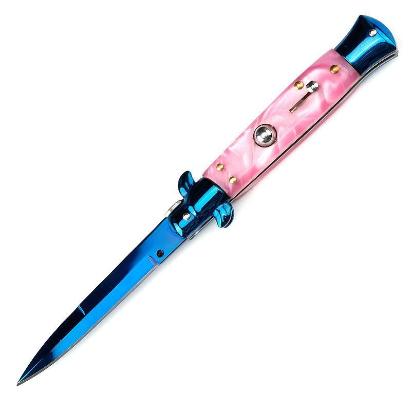 Stilettmesser mit rosa Griff