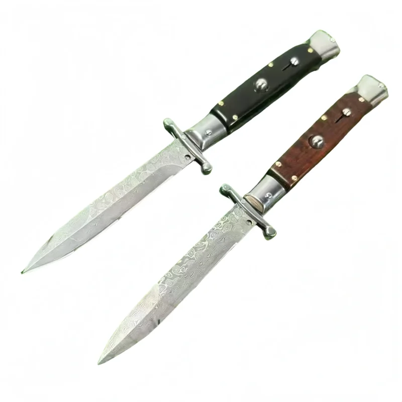Cuchillo Stiletto Italiano - Acabado Aspecto Damasco