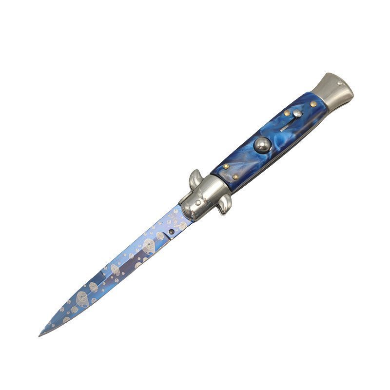 8.75 Zoll italienisches Stilettmesser – blaue Oberfläche