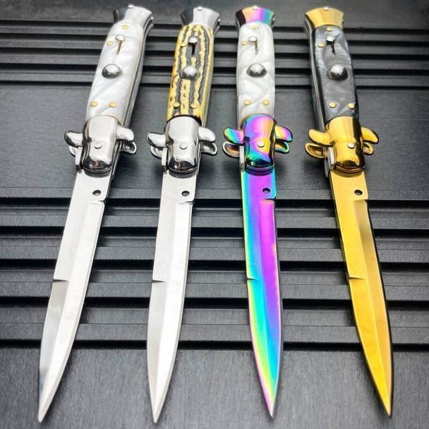 8.75 Inch Italian Stiletto Knife - Collector Finish 68