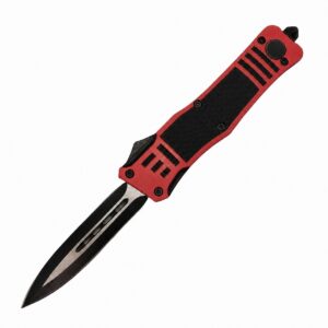 Red & Black Dual Action OTF Knife