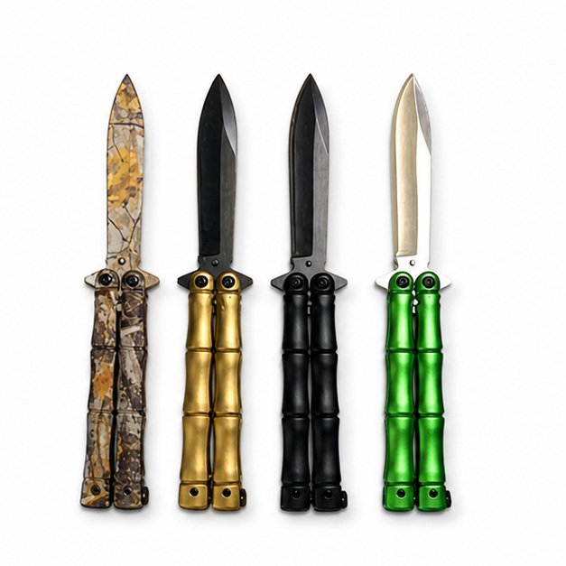 Bamboo Handle Butterfly Knife