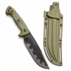 Camping outdoor survival knife portable knife high hardness straight knife sharp survival knife integrated keel high hardness tactical knife--Green-1