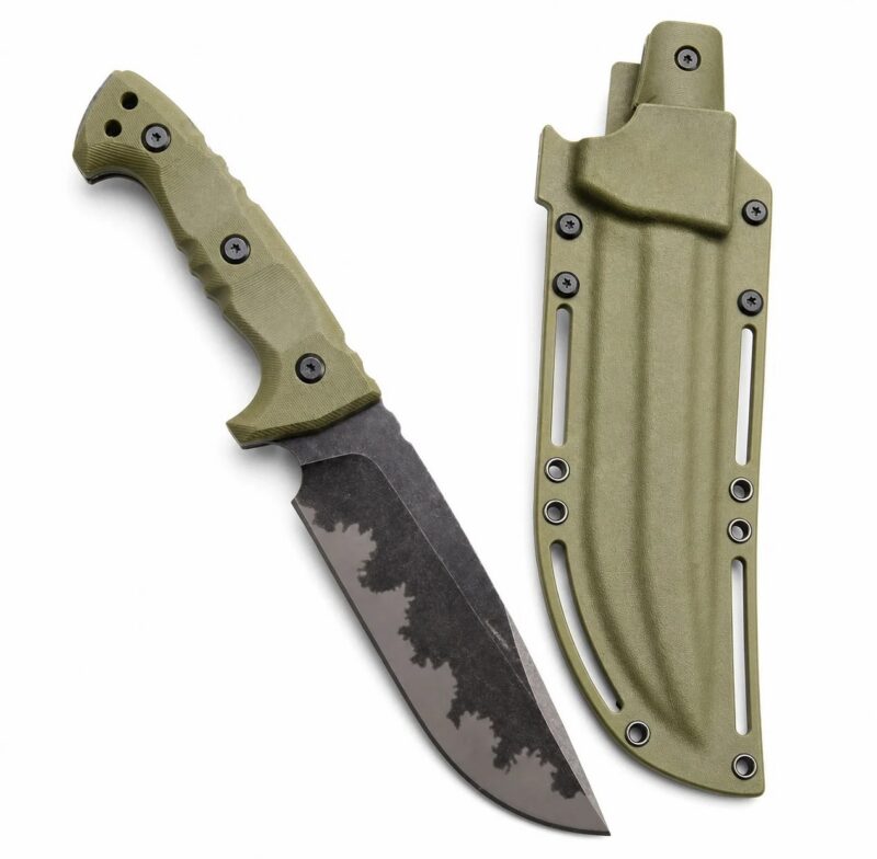 Camping outdoor survival knife portable knife high hardness straight knife sharp survival knife integrated keel high hardness tactical knife--Green-1