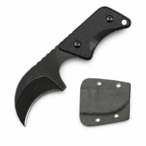 Neck Knife G10 handle with kydex sheath EDC tool -Black