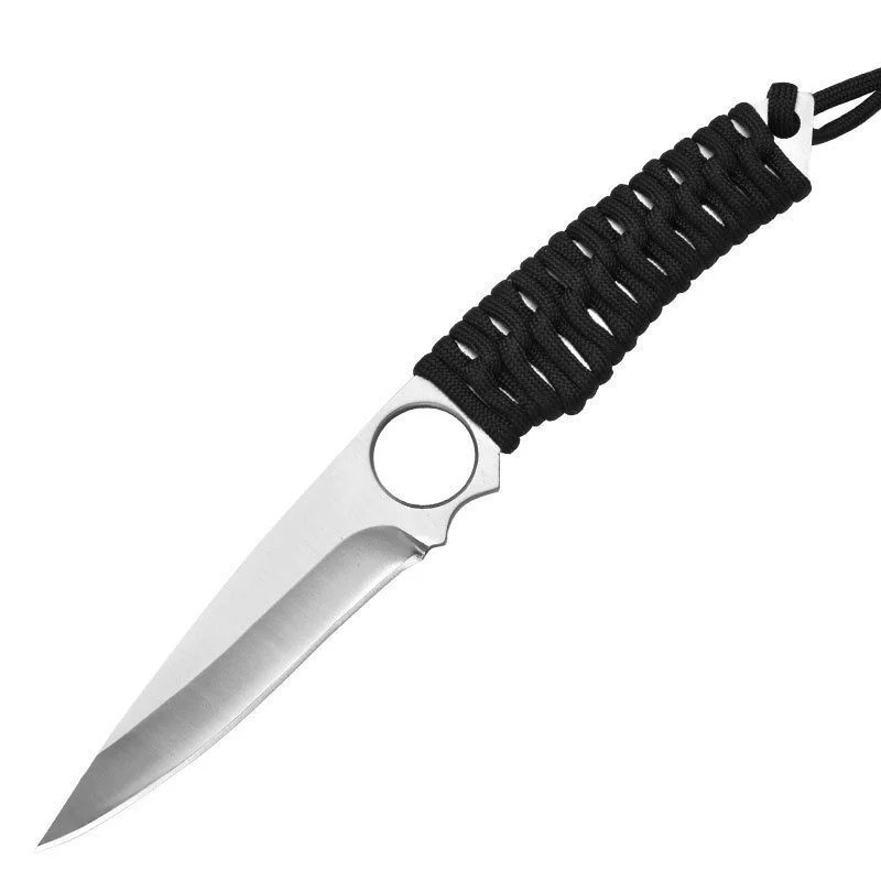 Stainless Steel Skeleton Knife Portable Braided Straight Knife
