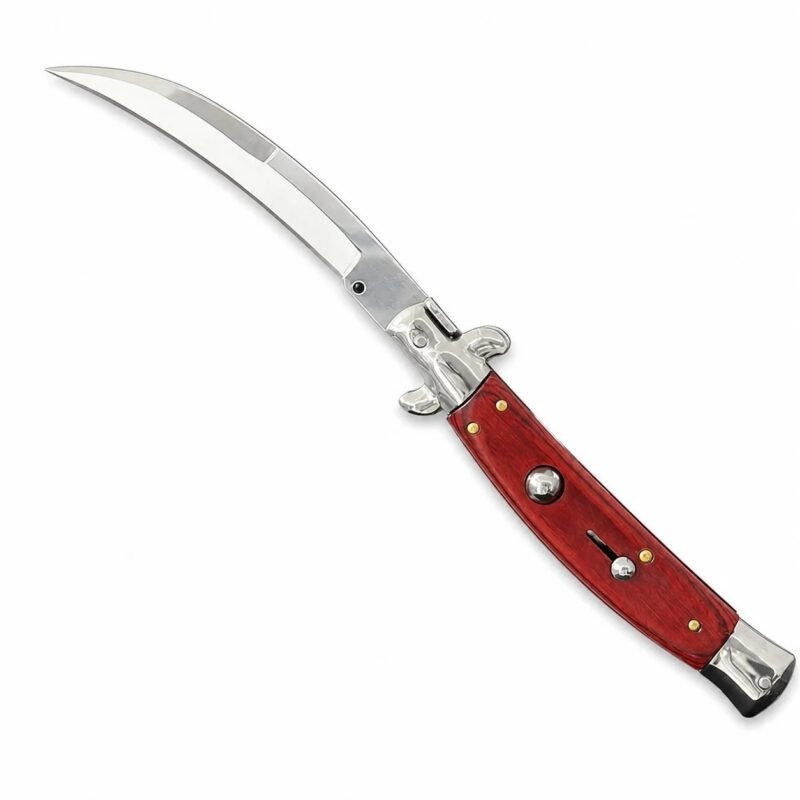 9 Inch Italian Stiletto Knife &ndash; Rosewood Handle Switchblade