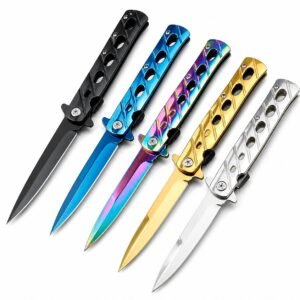 Outdoor Folding Stiletto Knife &ndash; Survival Flick Knife (Upgraded Version)