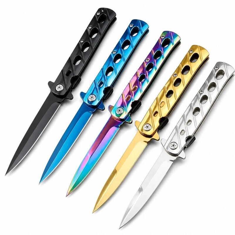 Outdoor Folding Stiletto Knife &ndash; Survival Flick Knife (Upgraded Version)