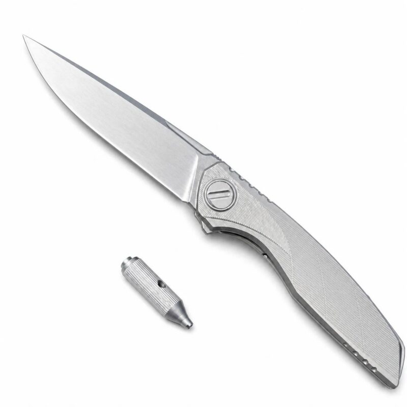 Bear Head Storm Titanium Handle Folding Knife
