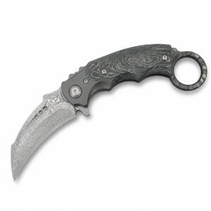 Violent Forest Folding Claws Damascus Karambit Knife