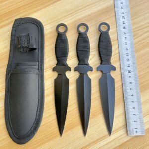 &Uuml;bungs-Wurfmesser-Set YF054 &ndash; 3-teilig, Schwarz