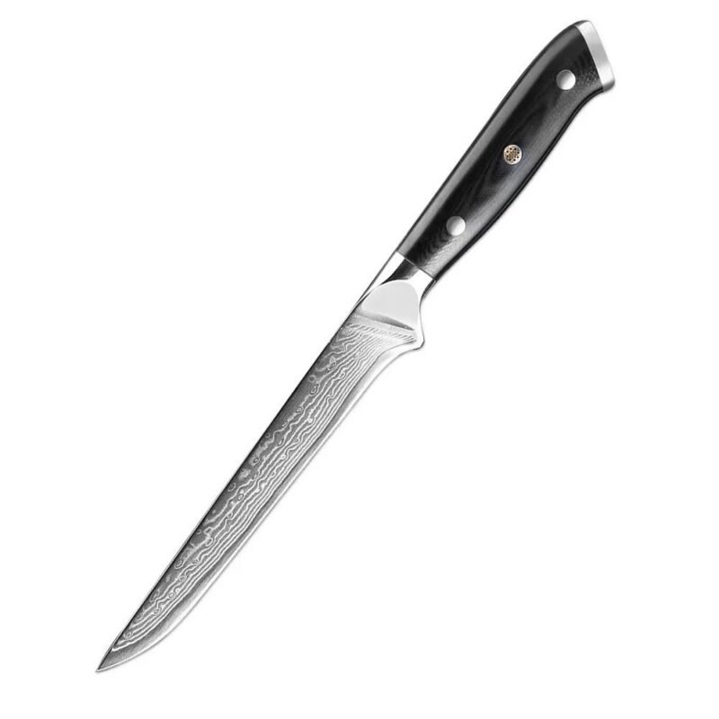Damascus steel G10 handle meat cutting and boning knife