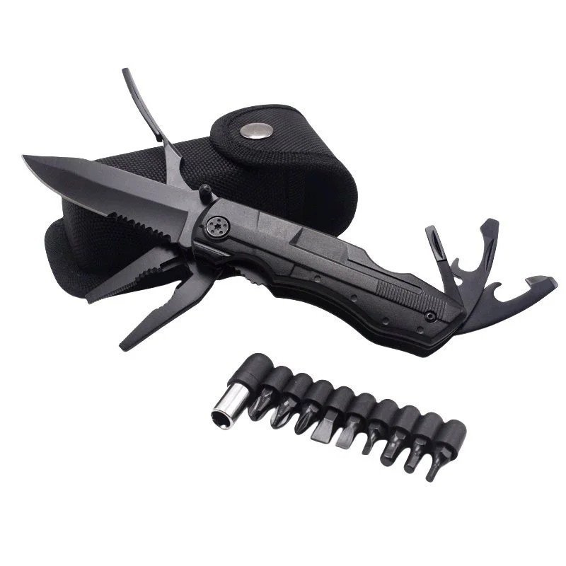 Multi-function tactical folding knife with pliers - a portable multi-tool for outdoor survival EDC
