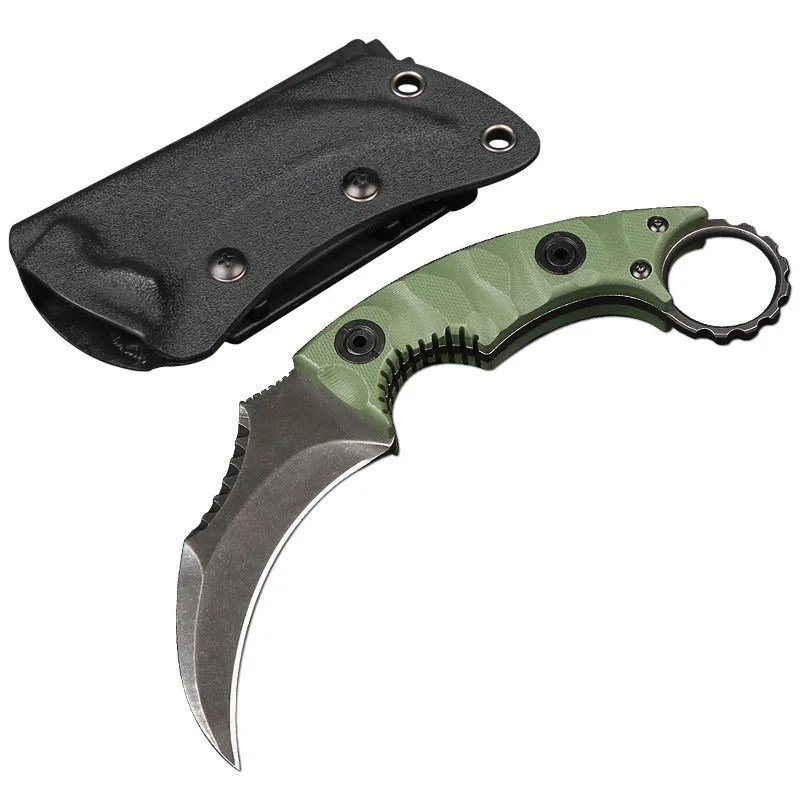 D2 Steel Karambit Claw Knife &ndash; Fixed Blade Outdoor Camping Knife