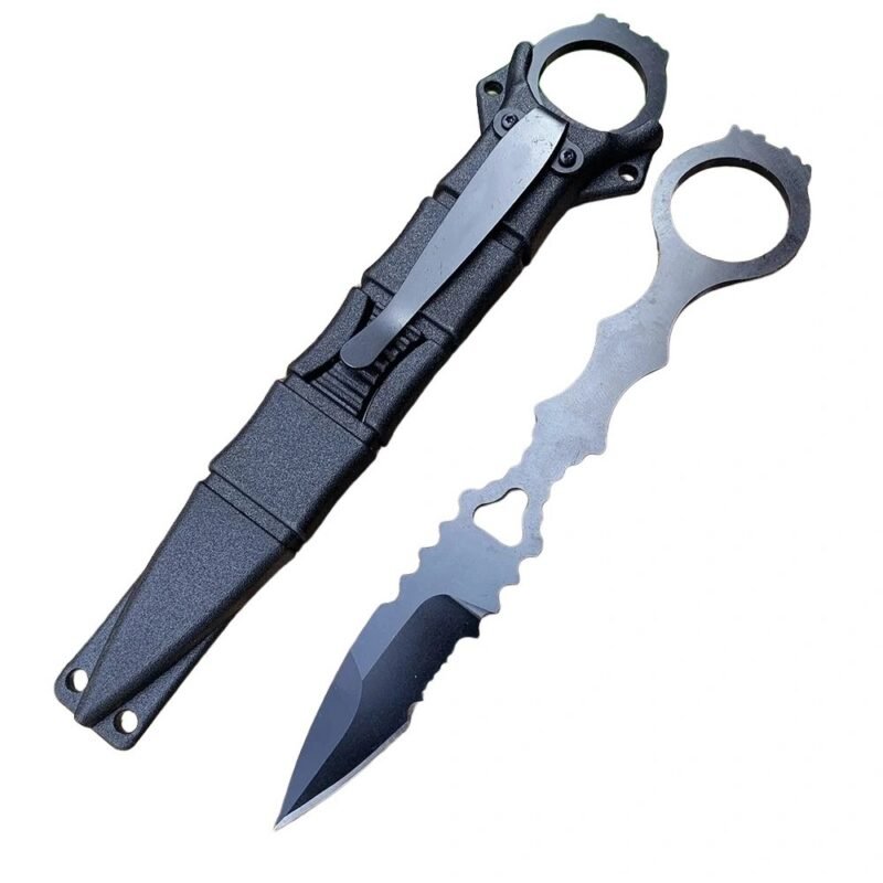Fixed Blade Ring Handle Knife with Sheath
